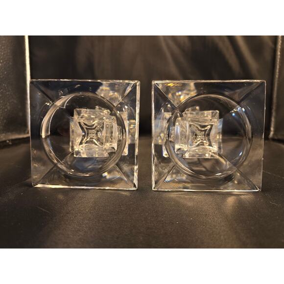Set - 2 24%/+ Lead Crystal Legends Godinger 10” Candlesticks Candle Holders - Picture 2 of 5